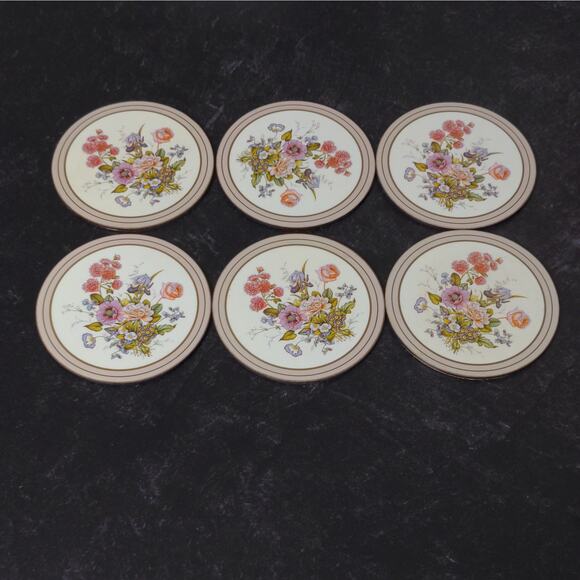 Pimpernel Floral Coasters Vintage Boxed Set of 6 - Picture 1 of 10